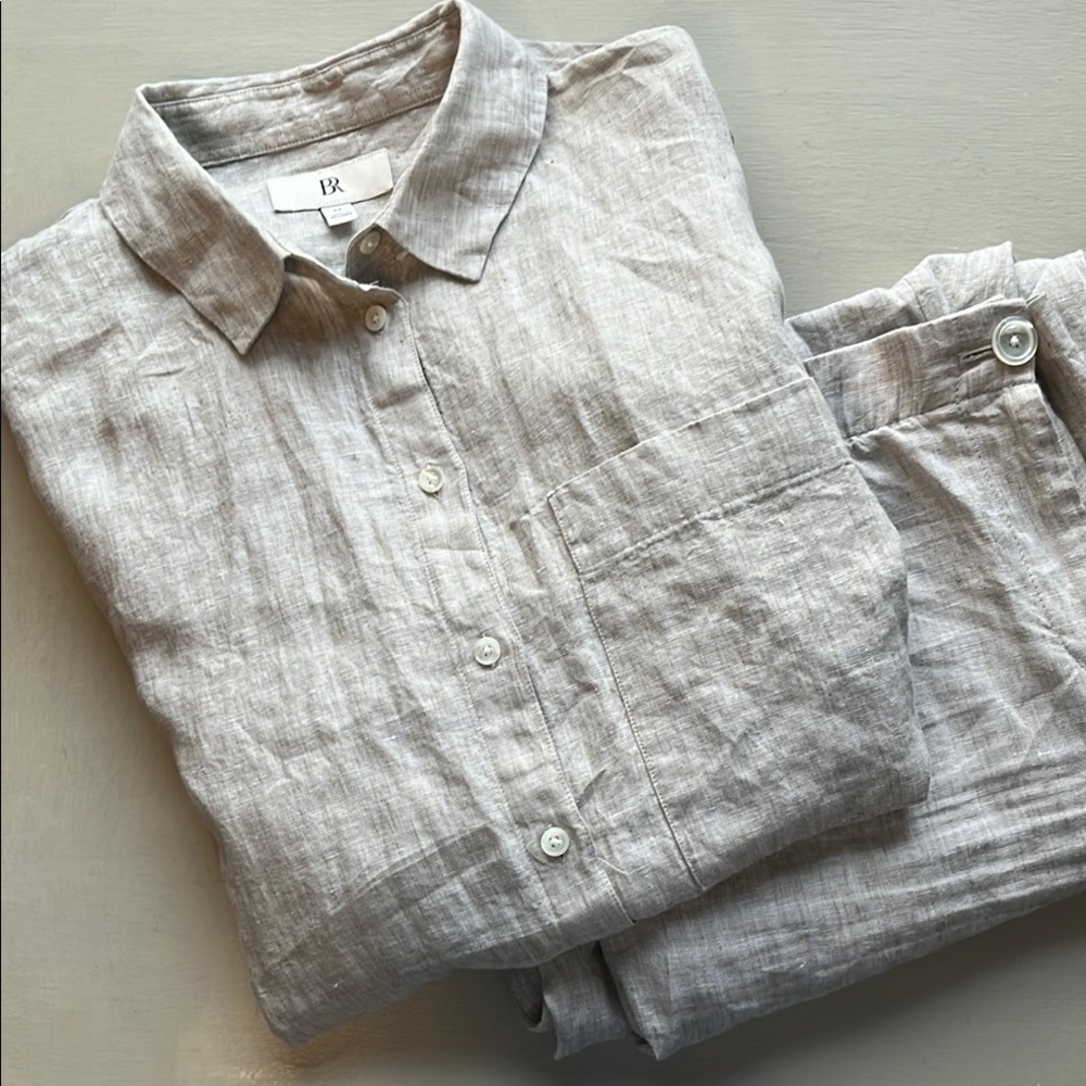 Banana Republic linen shirt and pant bundle EUC size M